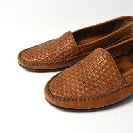USED "GIORGIO BRUTINI" WOVEN LEATHER LOAFER
