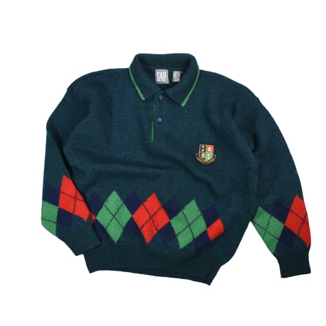 USED "80-90’S GAP" WOOL  POLO KNIT