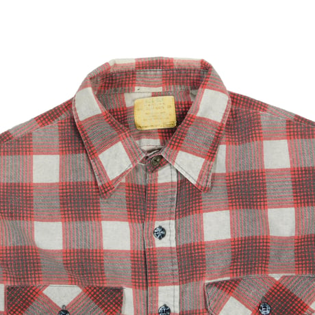 70'S "SEARS" CHECK PATTERN PRINT FLANNEL SHIRT