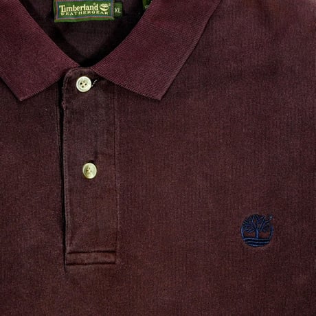USED "TIMBERLAND WEATHR GEAR" L/S POLO SHIRT