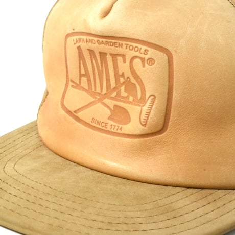 USED "AMES" LEATHER 5-PANNEL CAP