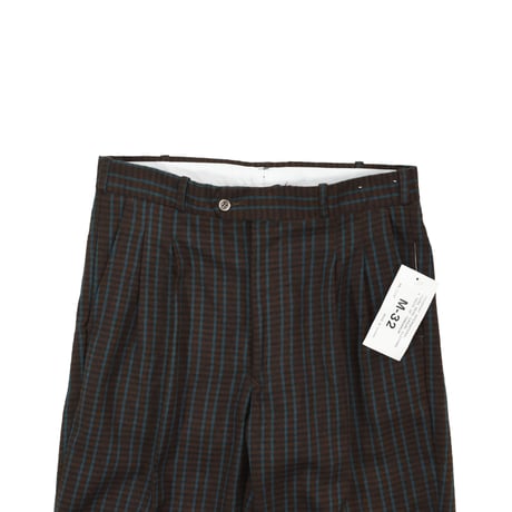 NOS "PASSPORT" PLAID 2-TUCK SLACKS