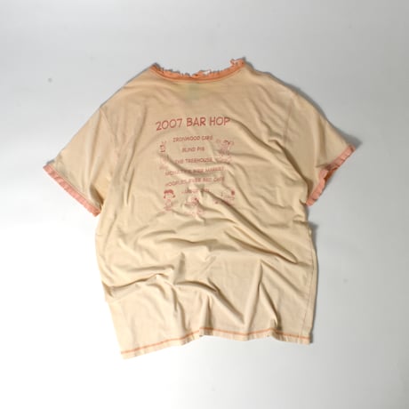 USED "SNAGGLEPUSS / 2007 BAR HOP" RINGER T-shirt