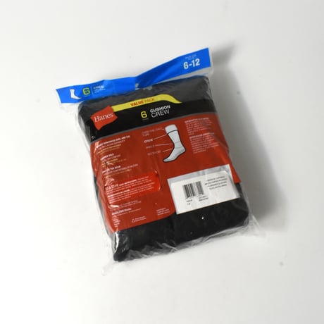 "HANES" 6PACK CREW SOCKS