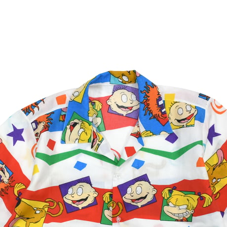 USED "NICKELODEON / RUGRATS" OPEN COLLAR PATTERN SHIRT