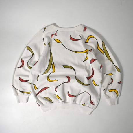 USED UNKNOWN GEOMETRIC PRINT RAGLAN SWEAT