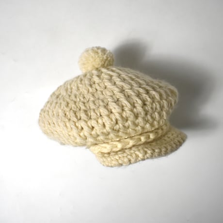 USED UNKNOWN WOOL HAND KNIT CASQUETTE