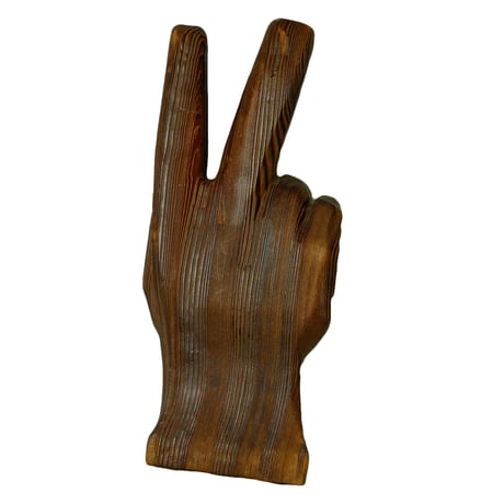 WOODEN BIG PEACE SIGN HAND