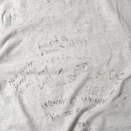 USED 90'S "MC CUE'S ST. FRANCIS" HAND-WRITTEN MESSAGE T-shirt