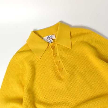 USED 70'S "SPORTIF" KNIT POLO SWEATER