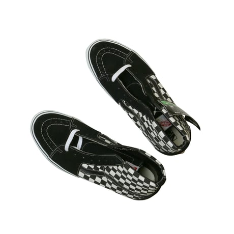 LATE 90'S DEAD STOCK VANS "SK8-HI" BLACK / BLACK WHITE CHECKERBORAD
