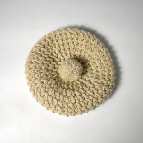 USED UNKNOWN WOOL HAND KNIT CASQUETTE