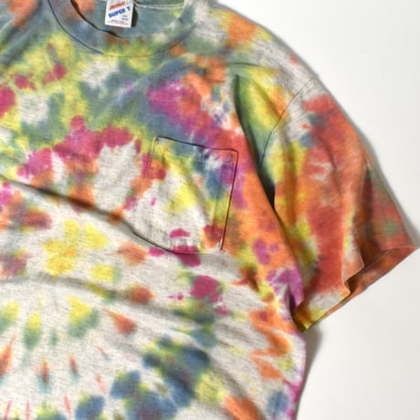 USED 90’S "JERZEES" TIE-DYE POCKET T-shirt