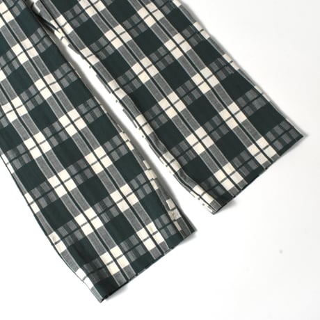 USED 80'S UNKNOWN SEERSUCKER PLAID FLARE SLACKS