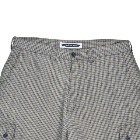 USED "ANCHOR BLUE" PLAID CARGO PANTS