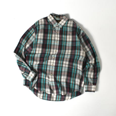 USED 80-90'S "EDDIE BAUER" PLAID L/S SHIRT