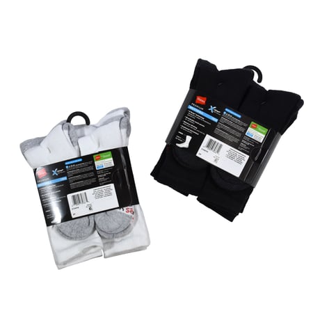 HANE'S PREMIUM " X-TEMP / BREATHABLE" 6P CREW SOCKS