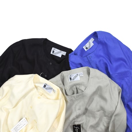NOS "GOOUCH" NO-COLLAR LINEN SHIRT