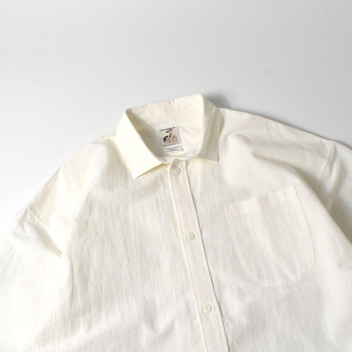 【極美品】NOROLL NORMAL SHIRT L NOROLL NORMAL L/S SHIRT - WHITE / ノーロール ノーマル シャツ