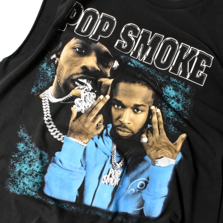 USED "POP SMOKE" CUT OFF T-shirt
