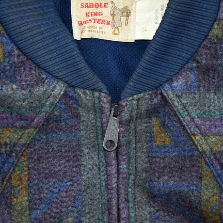 VINTAGE 80'S "SADDLE KING WESTERN" AZTEC BLANKET JACKET