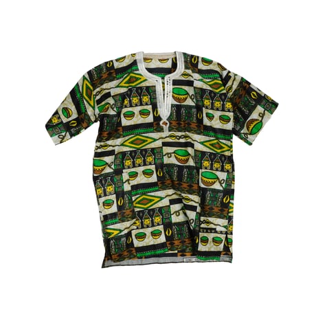 USED UNKNOWN AFRICAN BATICK SHIRT