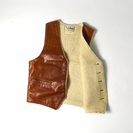 USED 80’S "L.L.BEAN" BOA LINER LEATHER VEST