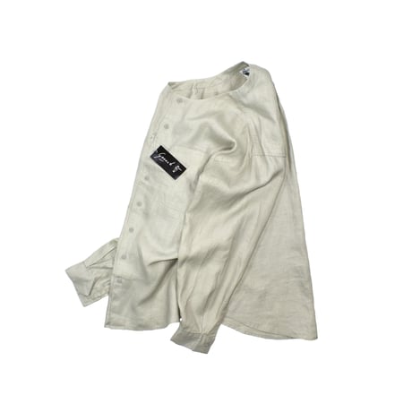 NOS "GOOUCH" NO-COLLAR LINEN SHIRT