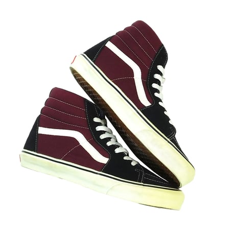 LATE 90'S DEAD STOCK VANS "SK8-HI" MAROON / NAVY