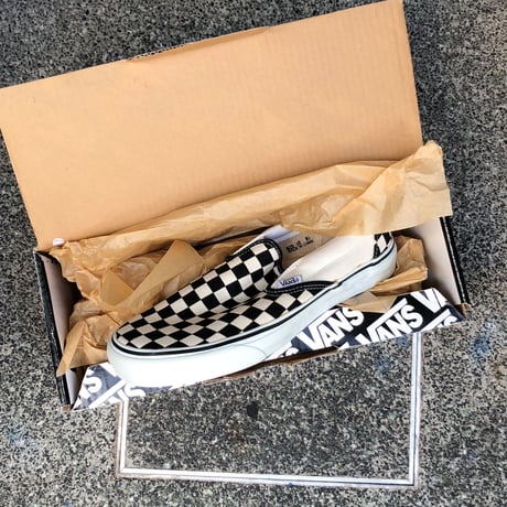 DEADSTOCK LATE 90'S VANS "CLASSIC SLIP-ON" CHECKER BORAD / WHITE