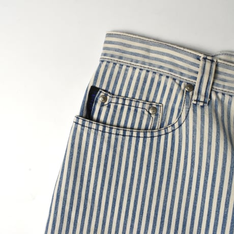 USED 90'S "GOTCHA" STRIPE DENIM PANTS