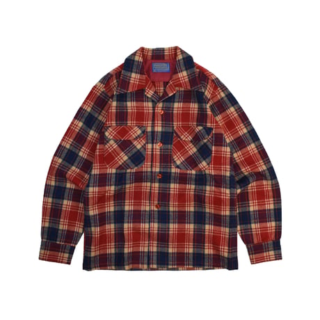 USED 70'S "PENDELTON" WOOL OPEN COLLAR SHIRT