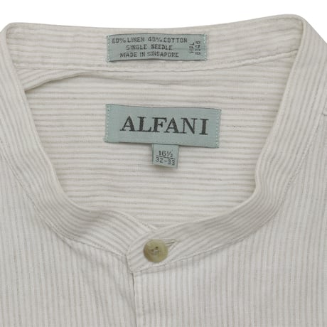 USED "ALFANI" SINGLE NEEDLE / BAND COLLAR SHIRT