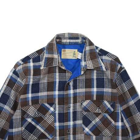 USED 70'S "SEARS FIELDMASTER" QUILT LINING PLAID SHIRT