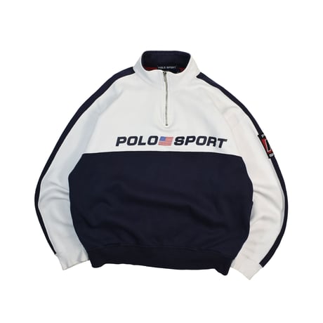 USED 90'S "POLO SPORTS" HALF ZIP SWEAT
