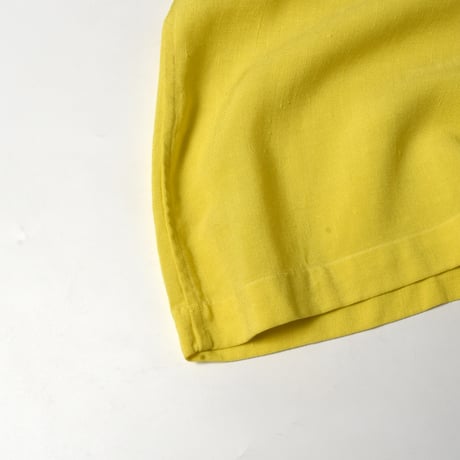 USED 70'S "JERRY STARR" OPEN COLLER LINEN SHIRT