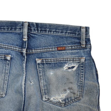 USED "RUSTLER" DAMAGE DENIM