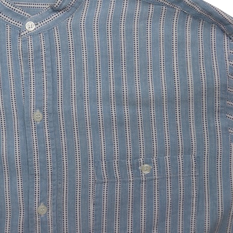 USED "BAND COLLAR" STRIPED SHIRT