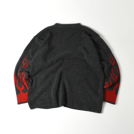 USED "LOST" FIRE PATTERN KNIT SWEATER