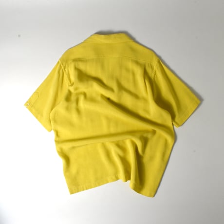 USED 70'S "JERRY STARR" OPEN COLLER LINEN SHIRT