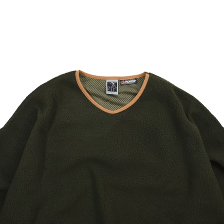 NOROLL "FLEECE V NECK SWEATER"