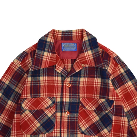 USED 70'S "PENDELTON" WOOL OPEN COLLAR SHIRT