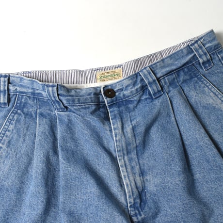 USED 90'S "ST.JOHN'S BAY" DENIM TUCK SHORTS