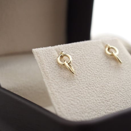 K18YG｜Link Pierce｜Round-Double｜Plain×Plain