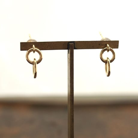 K18YG｜Link Pierce｜Round-Double｜Plain×Plain