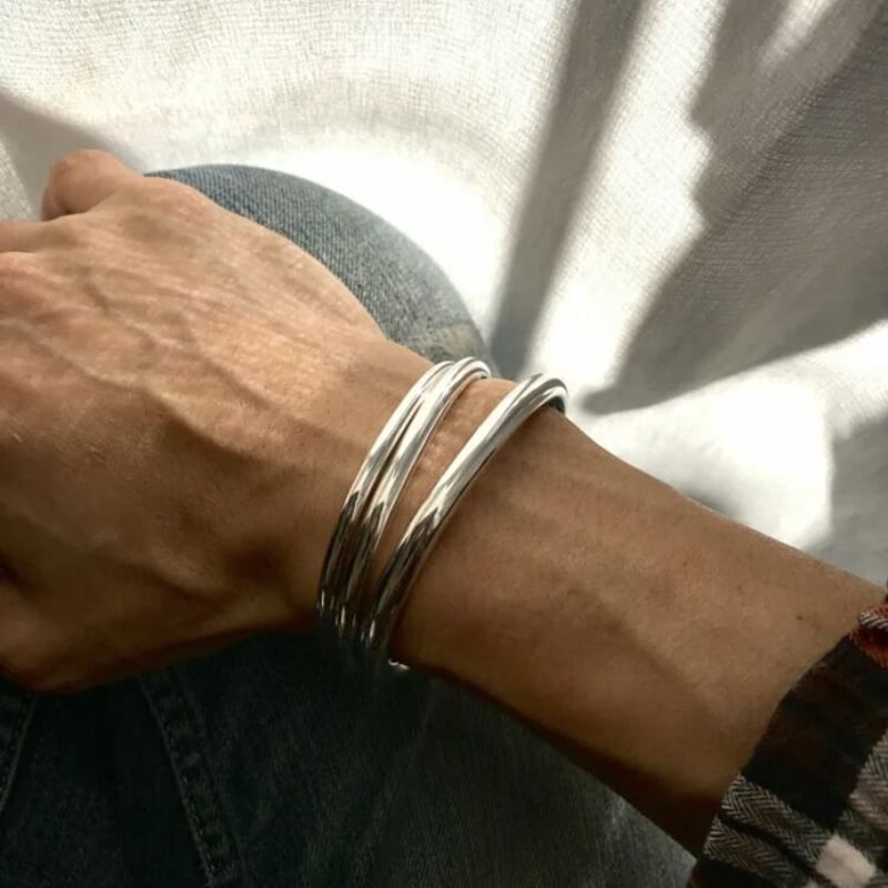 受注制作】『ツイストスターバングルW3』シルバー950☆カスタム