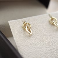 K18YG｜Round Double Link Pierce｜Twist×Plain