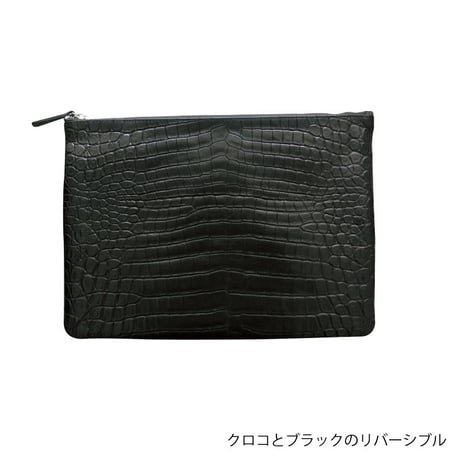 KSKクラッチバック（クロコとブラックのリバーシブル）