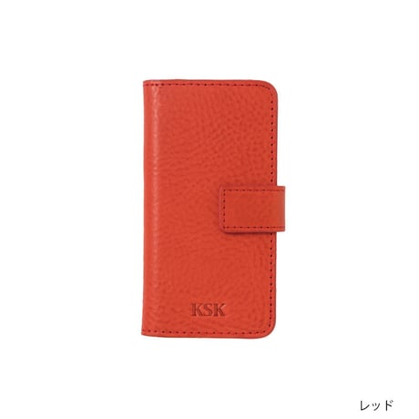 KSK手帳型ケースロゴ：iPhone8/7/6S/6（キャメル/コバルト/レッド/ブラック）