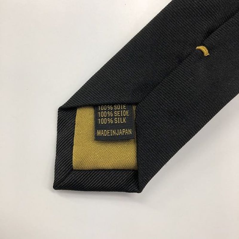 【ネクタイシャツ×ニットベスト】 ストライプ　ブラック　ワンポイント刺繍　古着 ネクタイシャツ×ニットベスト】 ストライプ ブラック ワン